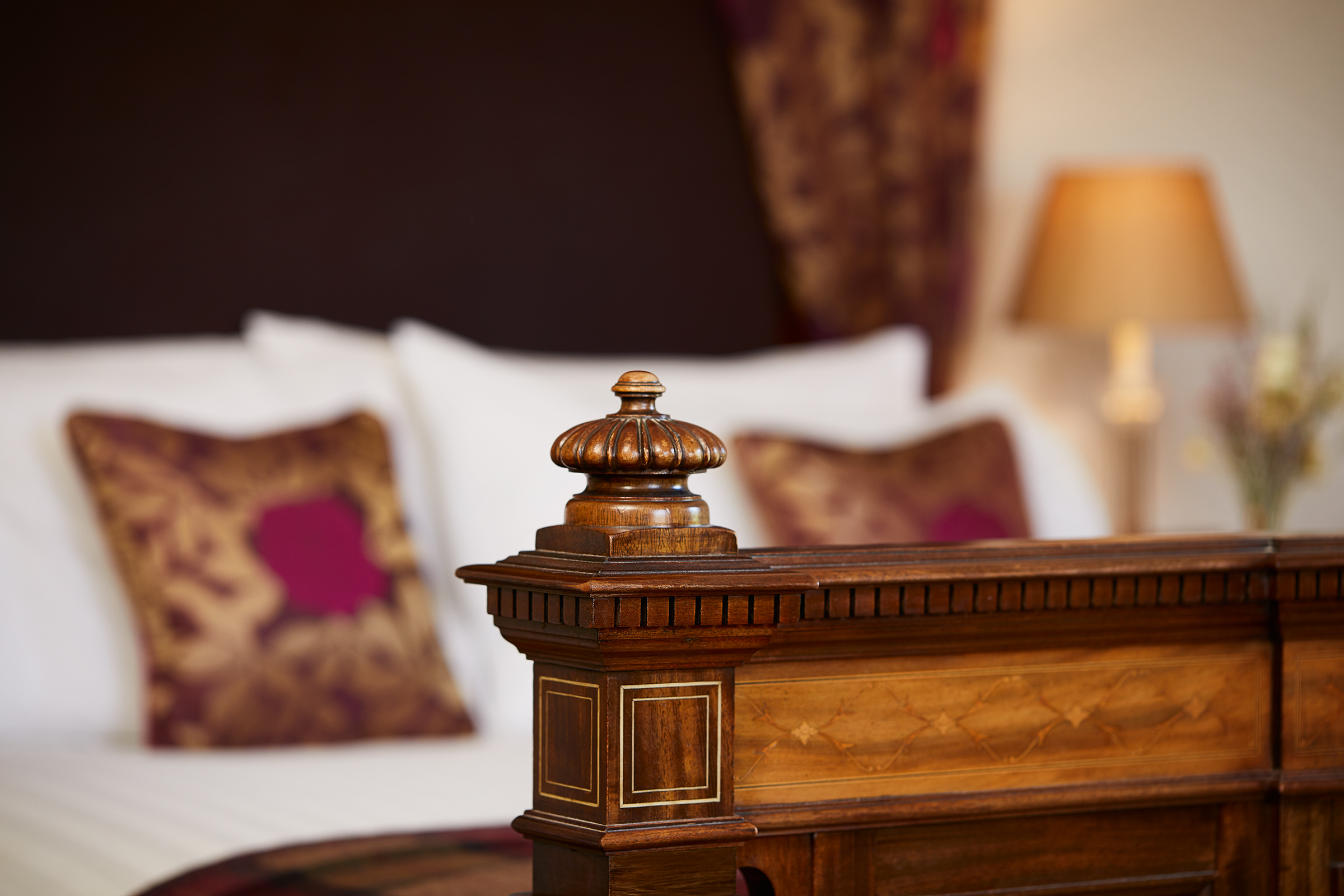 Bed Detail at Leeming House hotel, UK hospitality and lifestyle photography