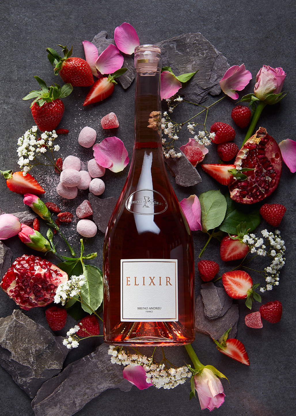 Bruno Andreu Elixir Rose Wine, Alastair Ferrier food & drink photographer Scotland