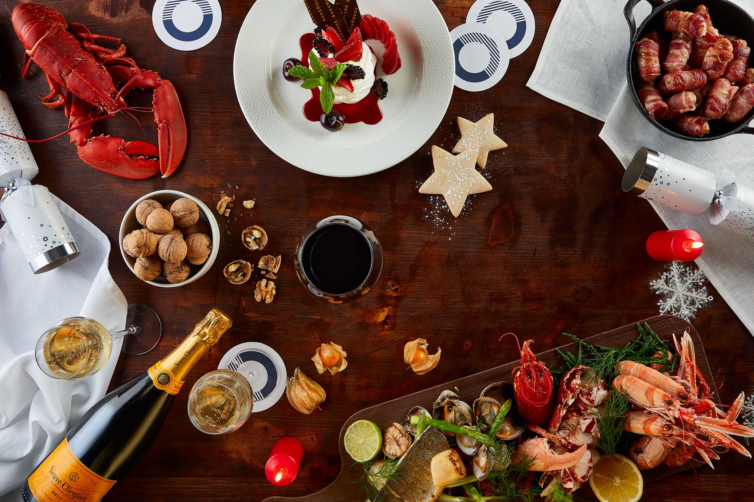 Scotts restaurant Christmas Table, Buzzworks advertising, Glasgow food photographer