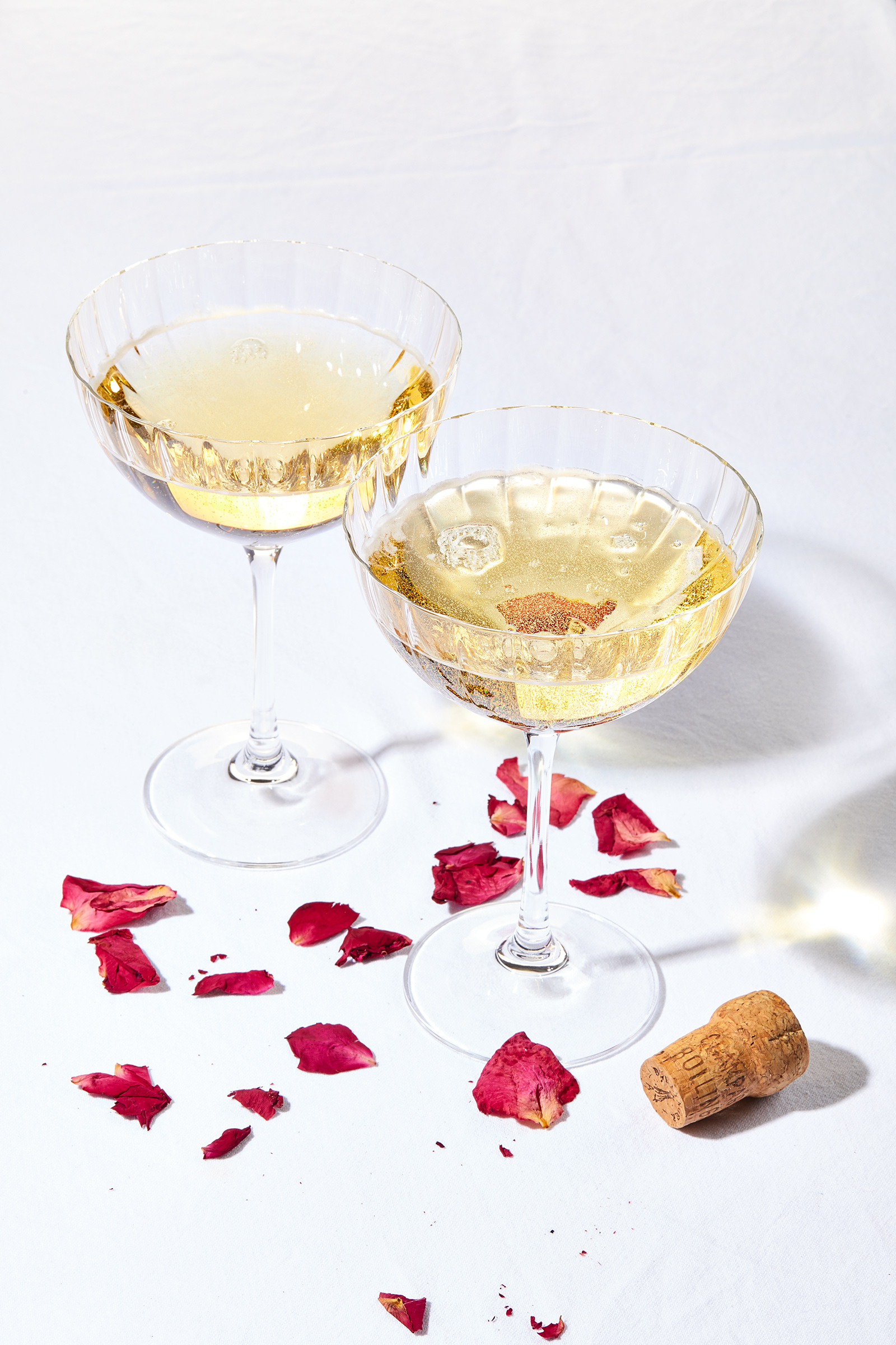 Glasgow food and drink photographer, Alastair Ferrier, Champagne Coupes.