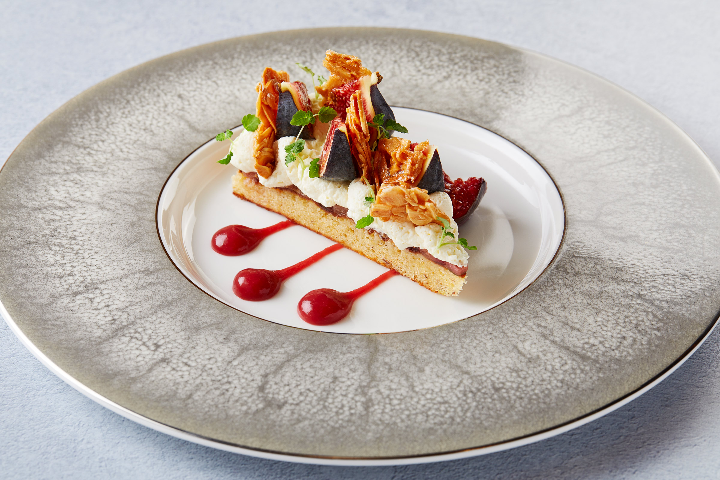 Fig Tart at Fingal, Alastair Ferrier professional food and drink photographer based in Scotland