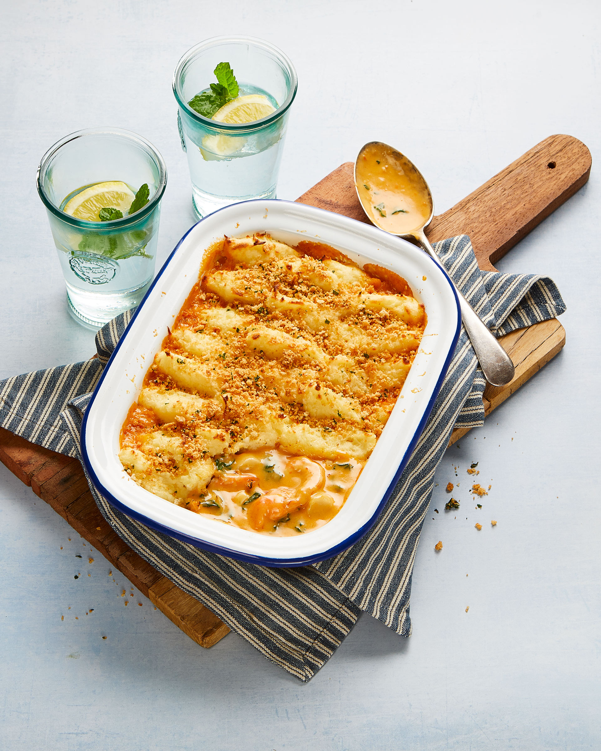 Fish Pie with Thermidor Sauce, Thistle Seafoods, food and drink photographer Scotland.