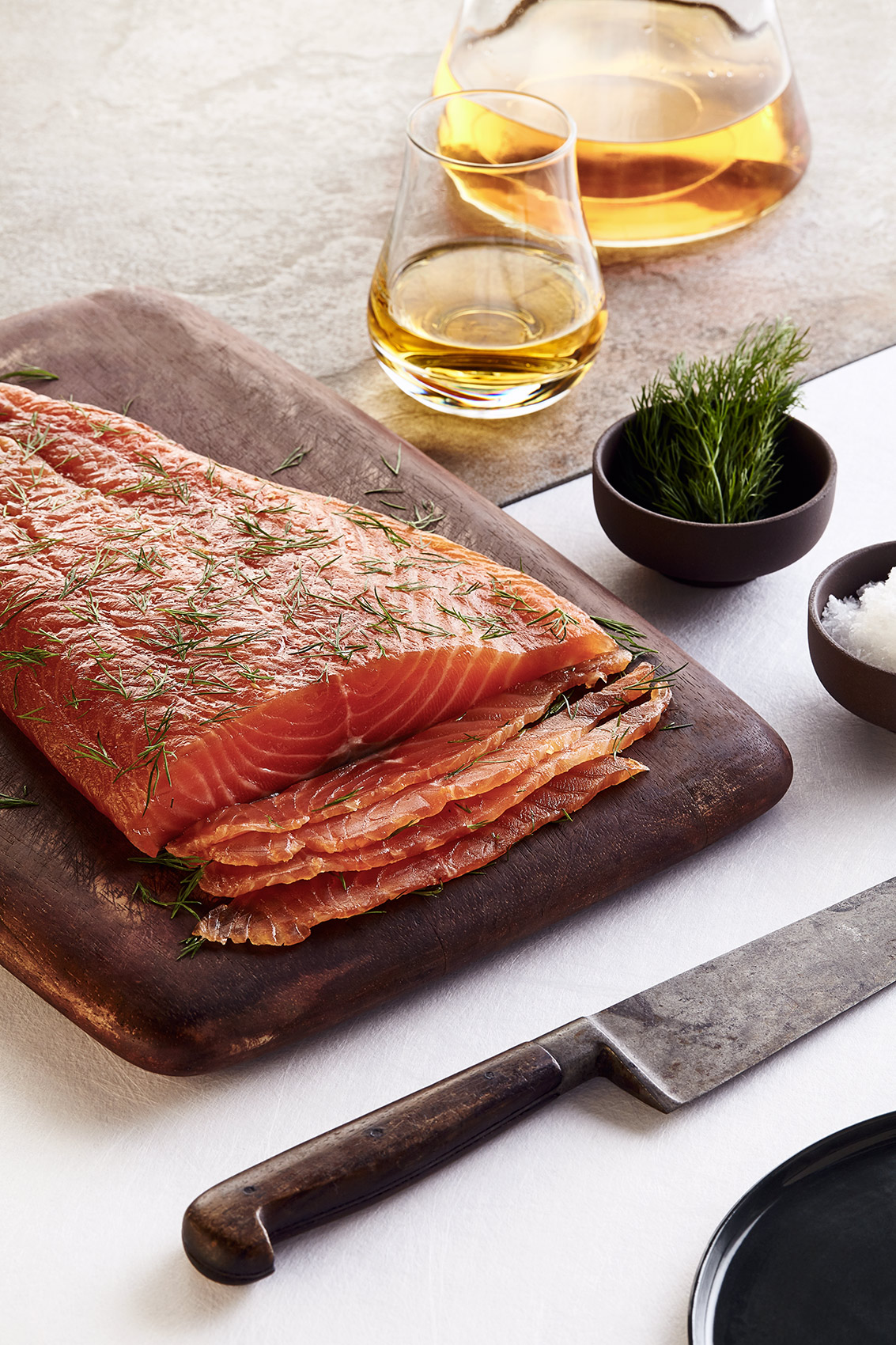 Gravadlax and Whisky, Notes from Linn House, editorial food photography Edinburgh
