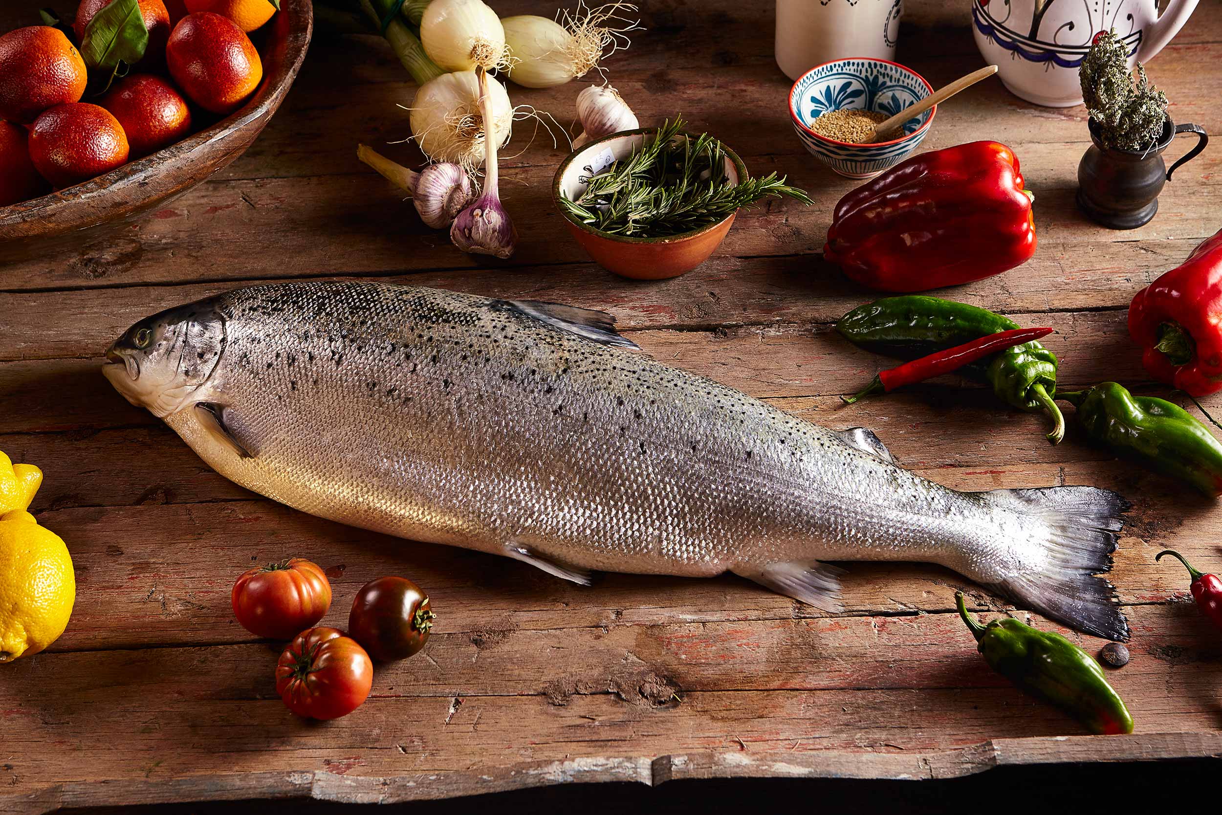 Loch Duart Salmon and Ingredients, Edinburgh food photographer