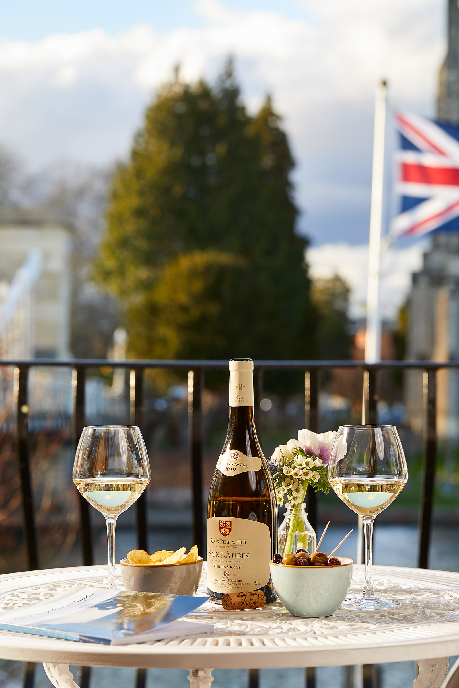 Saint Aubin wine and snacks, Compleat Angler, Marlow, food and drink photographer, travel and lifestyle photography