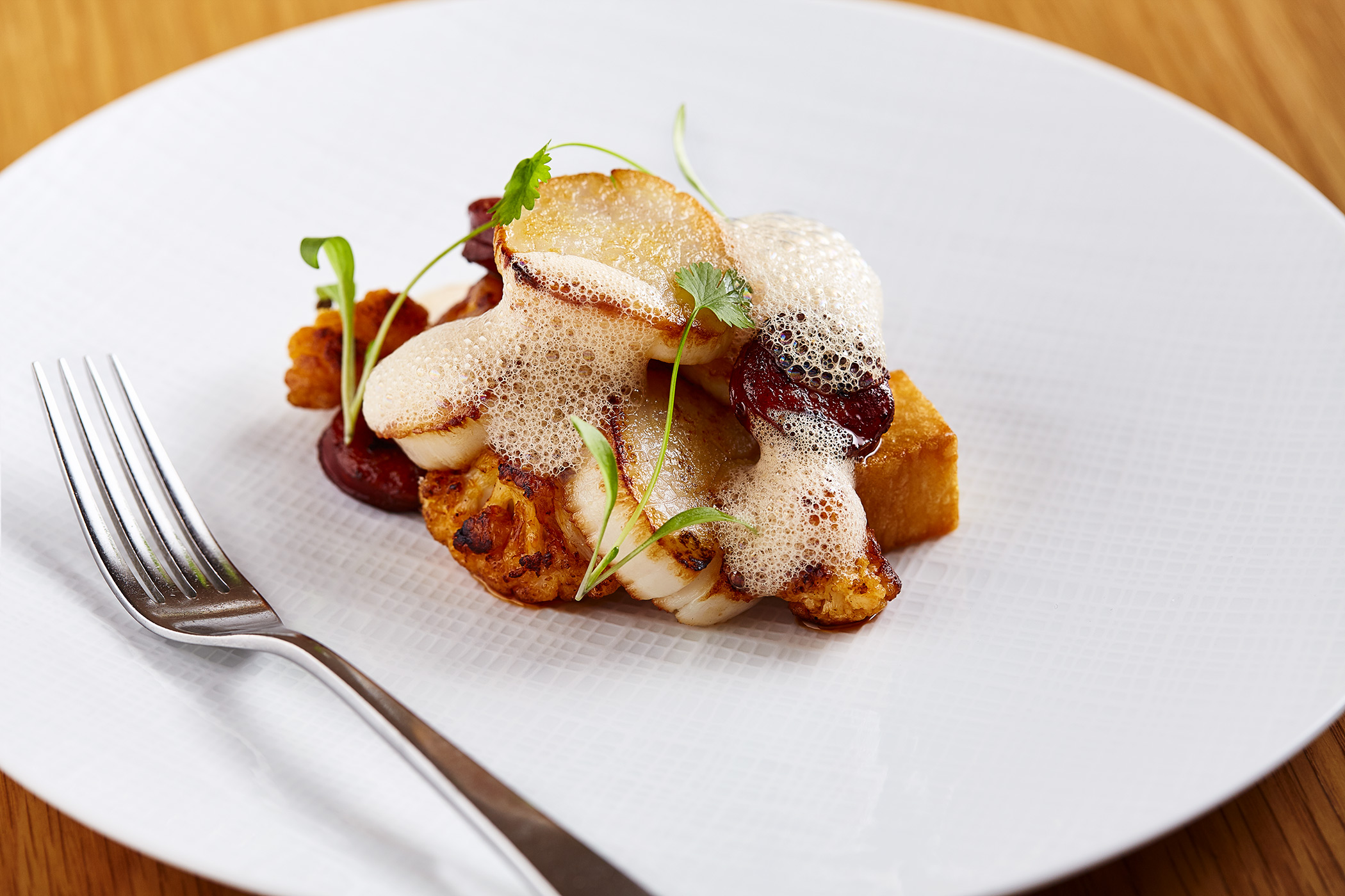 Scallops and Chorizo, The Honours, restaurant food photography