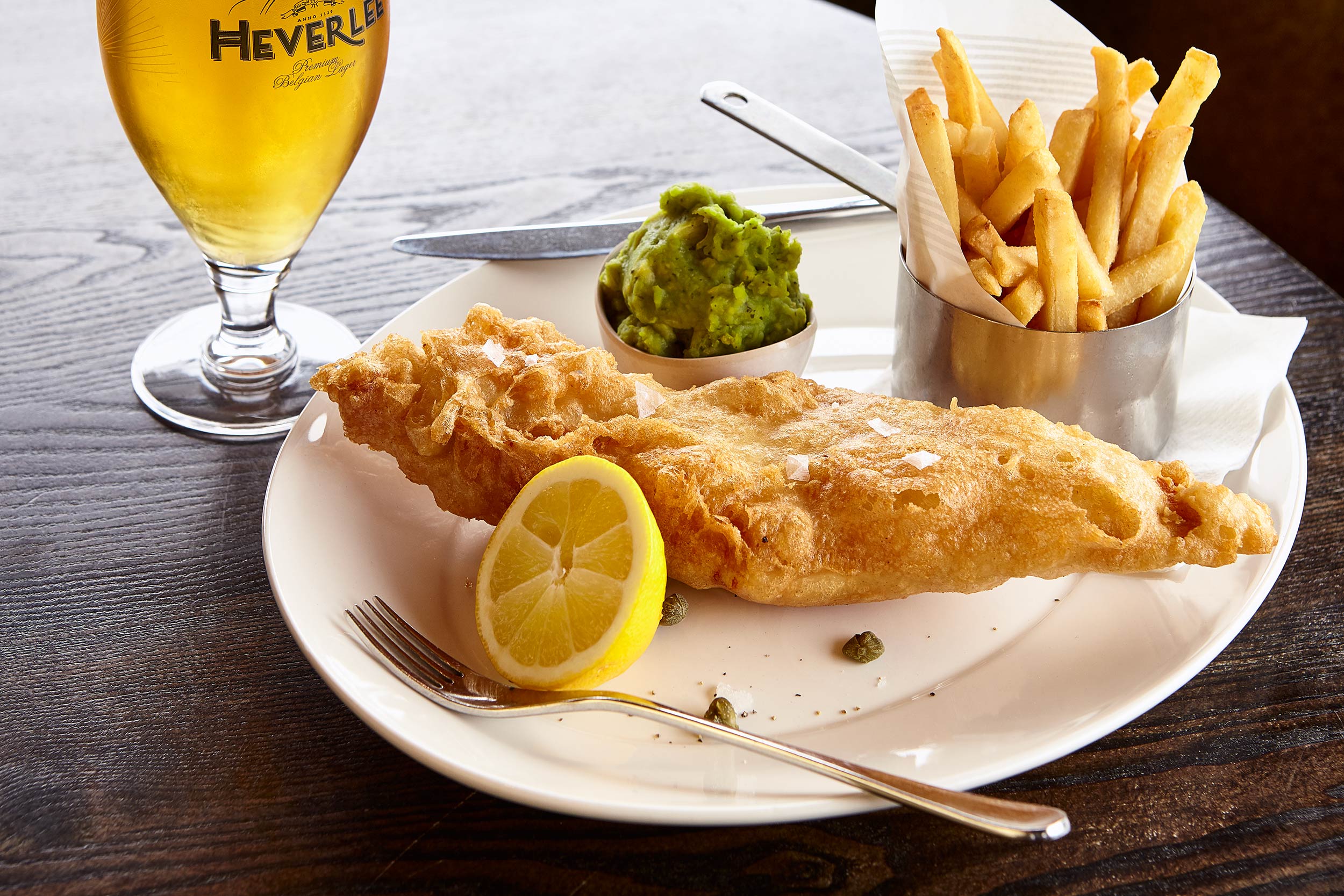 Fish Chips and Mushy Peas at Scotts Largs
