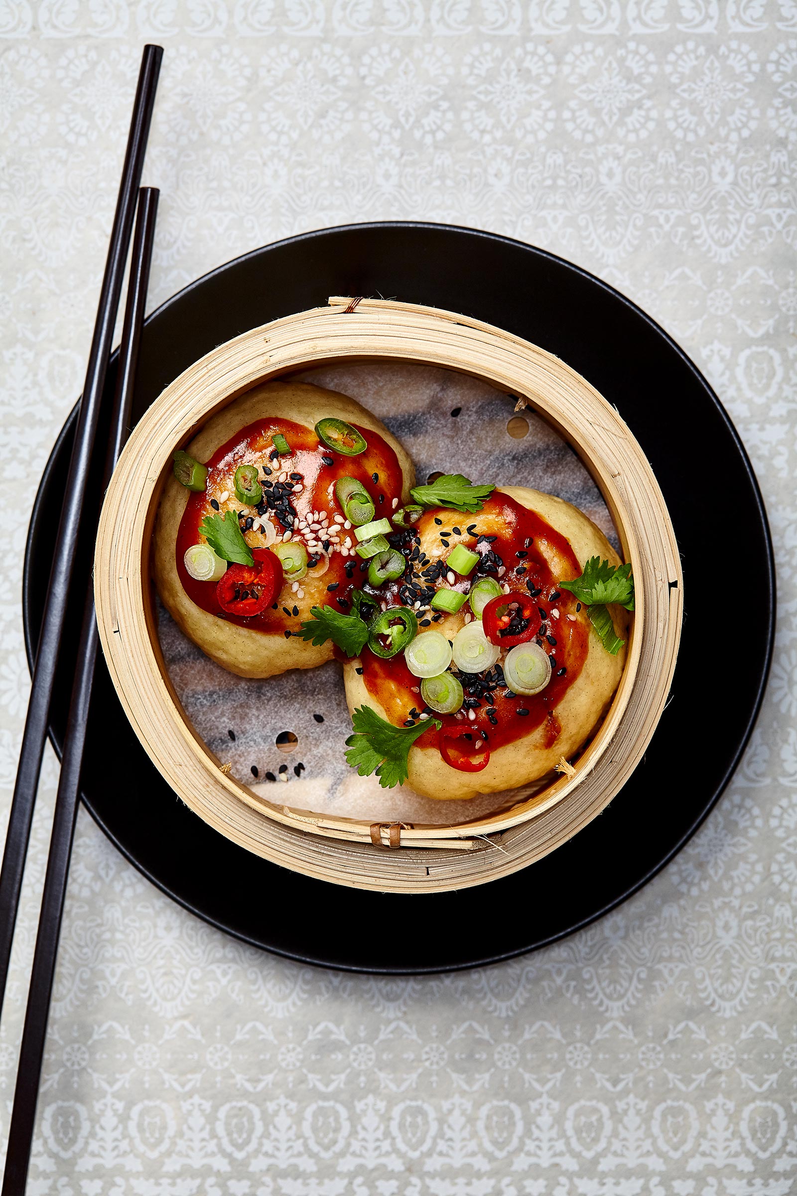 Steamed Chicken Buns, Saiko Kitchen, Asian street food, Edinburgh food photographer