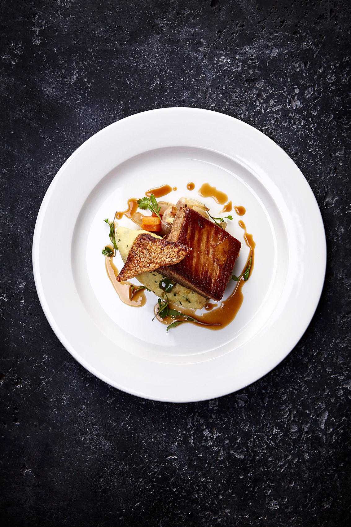 Roast Pork Belly, Tigerlily Bar Restaurant, Edinburgh food photographer