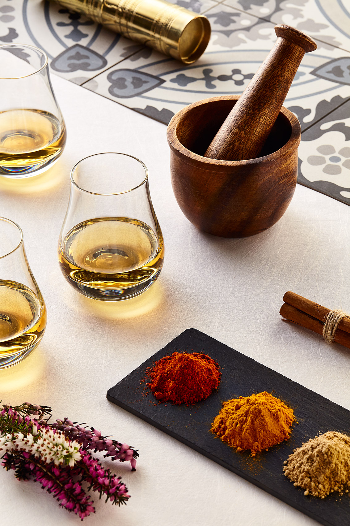 Whisky Glasses and  Spices for Chivas Brothers, Notes from Linn House.